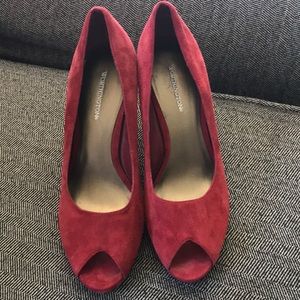 Worthington Burgundy Peep Toe Heels